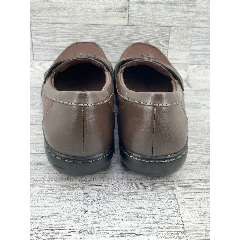 Clarks‎ Collection Brown Leather Tassel Bow Loafers Shoes Women Size 8.5 M